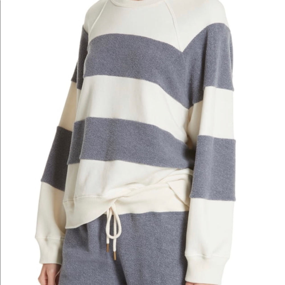 Slouch Sweatshirt Sherpa Stripe